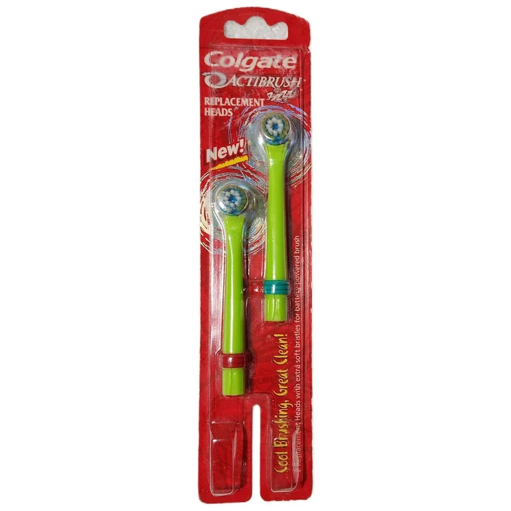 Colgate Actibrush Bzzz Replacement Heads Green Extra Soft Bristles NEW